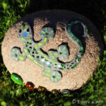 Mosaik Stein Gecko grün