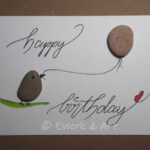 Kieselkarte Happy Birthday Bird