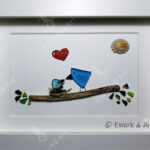 Home 16 Kieselbild Vogel Meerglas Mama Kueken