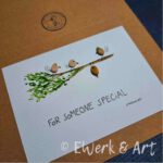 Kieselkarte Someone special Aquarell Kraftpapier